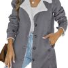 Womens Winter Warm Jean Jacket Stand Collar Wool Liner Sherpa Denim Coats Thicker Outerwear with Pockets