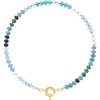 Women's Beaded Necklace, Natural Stone Freshwater Pearl Surfer Beach Necklace
